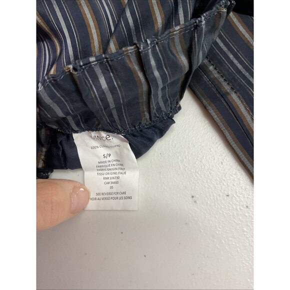 Vince size S Womens Black Satin Cupro Stripe Pull On Trouser/ pants pockets - Picture 7 of 12